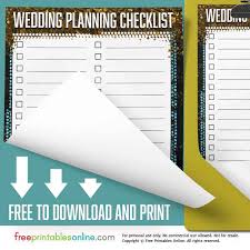 Free Printable Personalized Wedding Planning Checklist