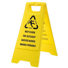 euro wet floor sign yellow a board