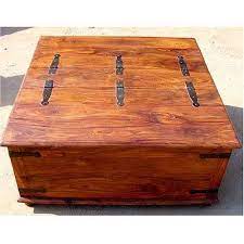 Large Square Storage Chest Trunk Wood