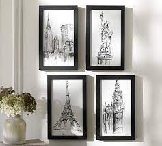 City Icon Black And White Framed Prints