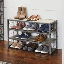 Find new and preloved better home items at up to 70% off retail prices. Better Homes Gardens Decorative Gunmetal Grey Wood And Metal Shoe Rack Spray Gun Copper Ash Walmart Com Walmart Com