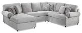 Jupiter 4-Piece Sectional with Left-Facing Chaise - Ash Leons