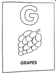 Grapes are juicy and colorful and so tasty. G For Grapes Grapes Coloring Page Sk Kids Time Colour Book