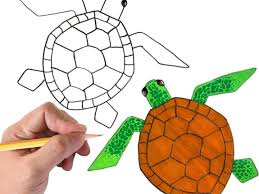 how to draw a sea turtle easy step by