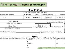 How To Fill Out Bill Of Sale Rome Fontanacountryinn Com