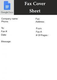 How To Use Google Docs Fax Cover Sheet Fax Cover Sheet