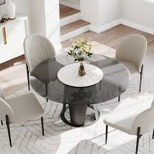 Modern Round Glass Dining Table With