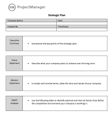 strategic plan template for word free