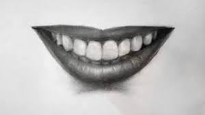 how to draw smiling lips with teeth