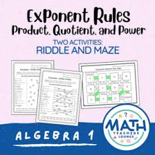Exponent Rules Riddle And Maze