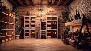 3d Render Of Rustic Wine Cellar In