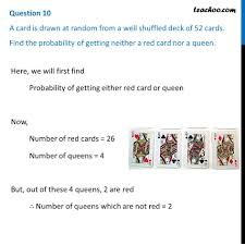 A Card Is Drawn At Random From A Well Shuffled Deck Of 52