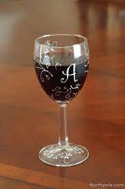Craft Cottage Monogrammed Wine Glasses