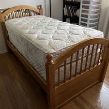 wood twin bed frame mattress set for