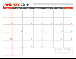 January 2019 Australian Calendar Planner Template With Two Months