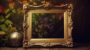 an antique gold picture frame is