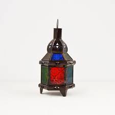 Candel Lantern Of Colored Glass