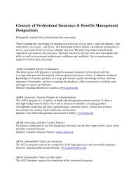 Including the cpcu®, arm™ and cic®. Glossary Of Professional Insurance Benefits Management Designations Reinsurance Underwriting