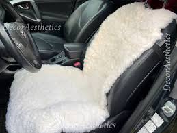Seat Cover Genuine Sheepskin White For