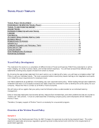 Corporate travel policy is important document as it helps company to manage entire travel activities, domestic and international expense, reimbursement and payment procedure of the employees as per their grades and level. Free 22 Travel Policy Examples In Pdf Google Docs Pages Word Examples