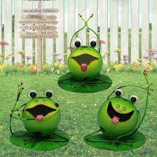 yoga frog garden decorative metal lawn