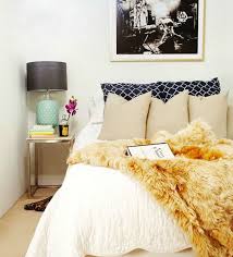 a plushy faux fur throw on top of the