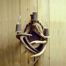 Rustic Antler Electric Wall Sconce