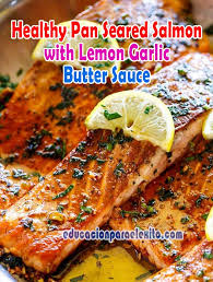 healthy pan seared salmon with lemon