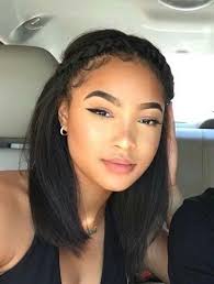 Short straight hairstyles for black women. Short Bob 360 Lace Frontal Wig Pre Plucked Natural Hair Styles Straight Hairstyles Straight Human Hair