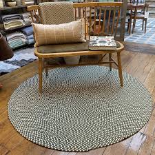 olive round braided rug recycled