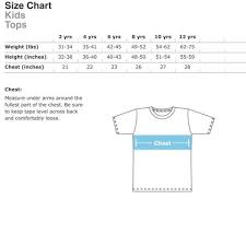 Size Chart T Shirts For Children For Sale Wild And Happy