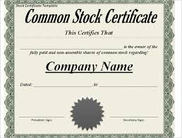 Stock Share Certificate Template Sample Templates