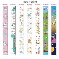 Us 8 5 45 Off Rainbow Unicorn Childrens Hanging Kids Growth Chart Wall Sticker Rule Growth Table Height Measurement Ruler For Kids Boys Girls In