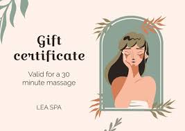 cute rhea spa gift certificate template