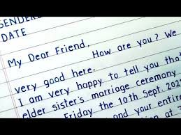 letter to friend inviting to sister s