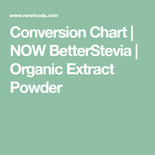 Conversion Chart Now Betterstevia Organic Extract Powder