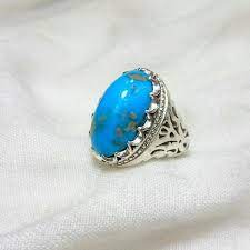 silver turquoise men s ring code 04050