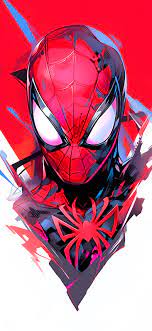spider man abstract red white