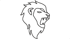 draw a lion head lion into a cartoon
