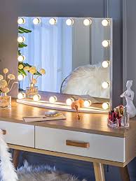luxfurni vanity mirror with makeup