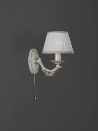 one light old white brass wall sconce