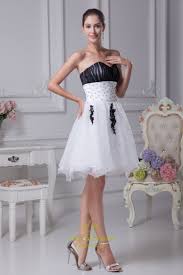 No matter what your wedding style is, this collection has the newest wedding dresses. White And Black Short Prom Dresses White Wedding Dresses With Black Accents Vampal Dresses