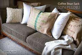 No Sew Burlap Coffee Bean Sack Sofa Pillows