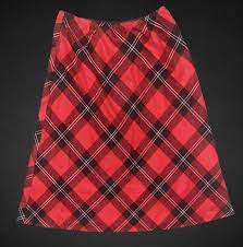 APPLESEEDS RED PLAID Lined MAXI SKIRT - SIZE 16 | eBay