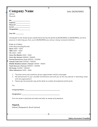 salary increase letter template from