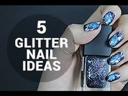 Coat the nail in glittery polish, then outline with a solid color. Self Nail Art 5 Ideas For Pretty Glitter Nails Wishtrend Youtube