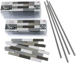 Stick on peel and stick backsplash stainless steel staggered. Amazon Com Aspect Peel And Stick Rustic Clay Matted Glass Backsplash Kit For Kitchen And Bathrooms 15 Sq Ft Kit Home Kitchen