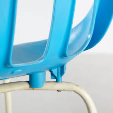 Vintage Blue Plastic Garden Chair By