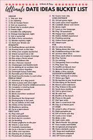 100 ultimate date ideas bucket list