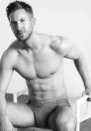 Calvin Harris models Armani underwear